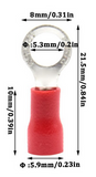 SAVITECH - Eye Terminal - Red ID 5mm, Cable Size 0.75-1.5mm - 10PK (Pro# CST130)