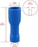 SAVITECH - Blue Mini Female Spade Style 4.8mm Crimp Fully Insulated Terminal Pack of 10 (Pro# CST212)