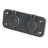 12V/24V Marine Grade 10A Double Panel Mount Cigarette Sockets (Pro# POR501)