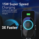 15W Smart Wireless Car Phone Charger With Automatic AC (Pro# POWERMOUNT-15W)