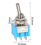 DPDT Sub-Miniature Toggle Switch ON-ON 250VAC 3A/125VAC 6A (Pro# SWT020)