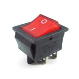 240V 15A DPST ON-OFF Illuminated Rocker Switch- Red 4 Pin (Large) (Pro# SWT110)