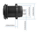 12V/24V Marine Grade 10A Double Panel Mount Cigarette Sockets (Pro# POR501)