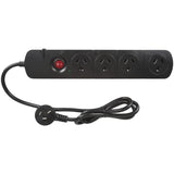 4 Way Black Powerboard with Filter/ Surge and Overload Protection (Pro# MS4057)