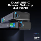 20000mAh 130W Sleek PD Aliminium Power Bank with LCD (Pro# TITAN-130)