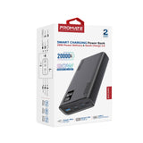20000mAh Smart 20W Dual USB-C Port Charging Power Bank (Pro# BOLT-20PD.BLK)