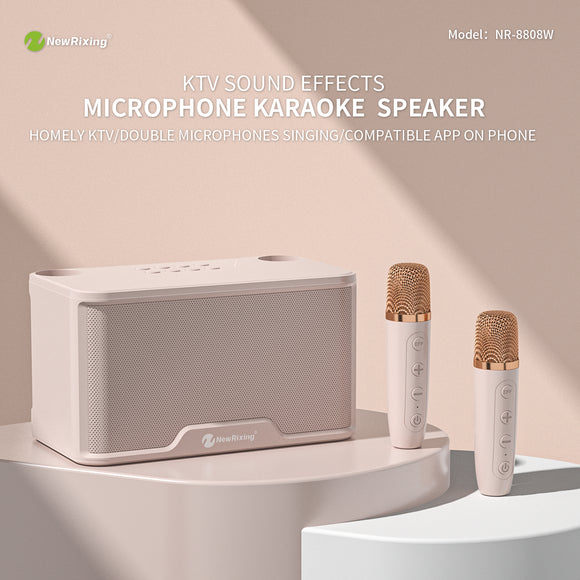 7W x 2 Rechargeable Portable Amplifier Speaker with Wireless Microphone / Karaoke