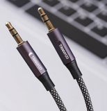 Slim 3.5mm Stereo Plug to Plug Braided Audio Cable (HiFi AUX)- 1.5M (Pro# ADC021)