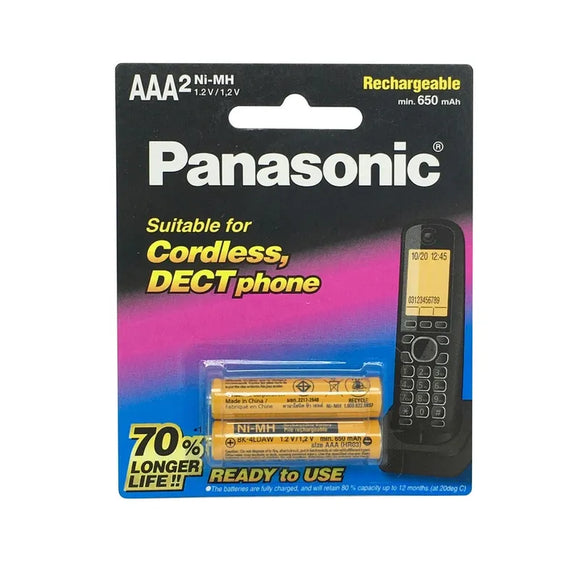 Panasonic Cordless Phone battery Ni-MH 1.2V 650mAH - AAA 2 Pack (Pro# BAT310)