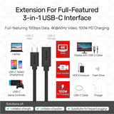 USB 3.1 USB-C Male to USB-C Female Extension Cable 0.5m (Pro# C14086BK)