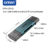 USB 2 in 1 SD2.0 /TF2.0 Card Reader (Pro# COM210)