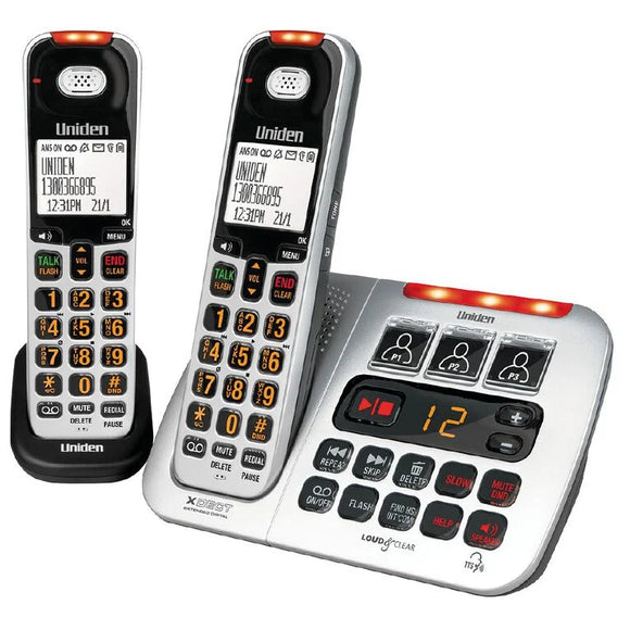 Uniden SSE45+1 Sight and Sound Enhanced Twin Cordless Phone System (Pro# COM411)