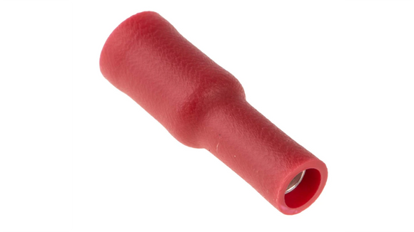 Red Female Bullet Fully Insulated Style Crimp Terminal Pack of 10