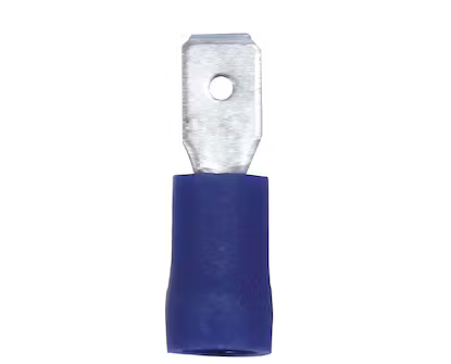 Blue Mini Male Spade Style Crimp Terminal Pack of 10