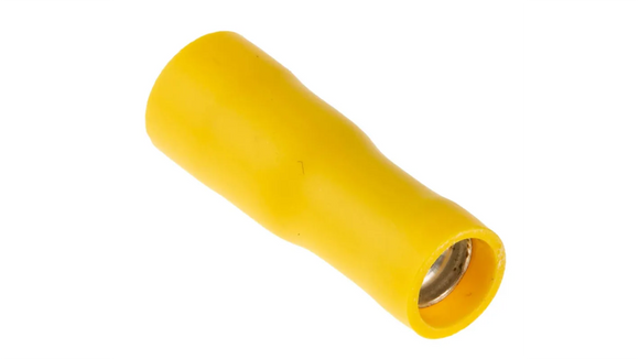 Yellow Female Bullet Style Crimp Terminal Pack of 10