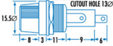 10A 32VAC M205 Panel Mount Fuse Holder (Pro# FHM010)