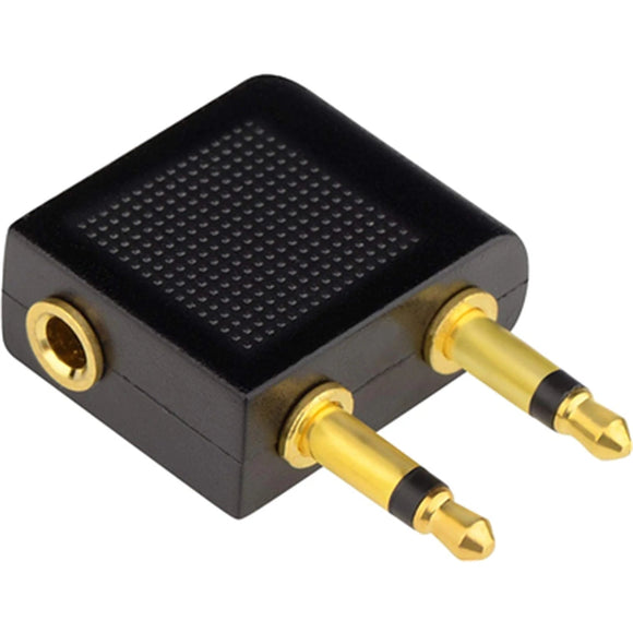 3.5mm Stereo Socket to 2 X 3.5mm Mono Plug / Airplane Headphone Adapter (Pro# PAA104)