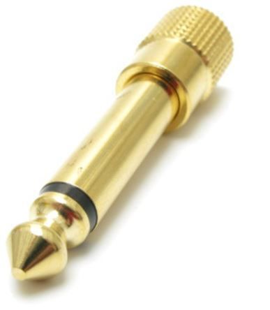 3.5mm Mono Socket to 6.5mm Mono Plug Adaptor Golden (Pro# PAA110)