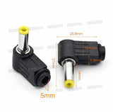 5.5 x 2.1mm DC Power Male Plug 90 Degree Male Length 14mm (Pro# PLG522)