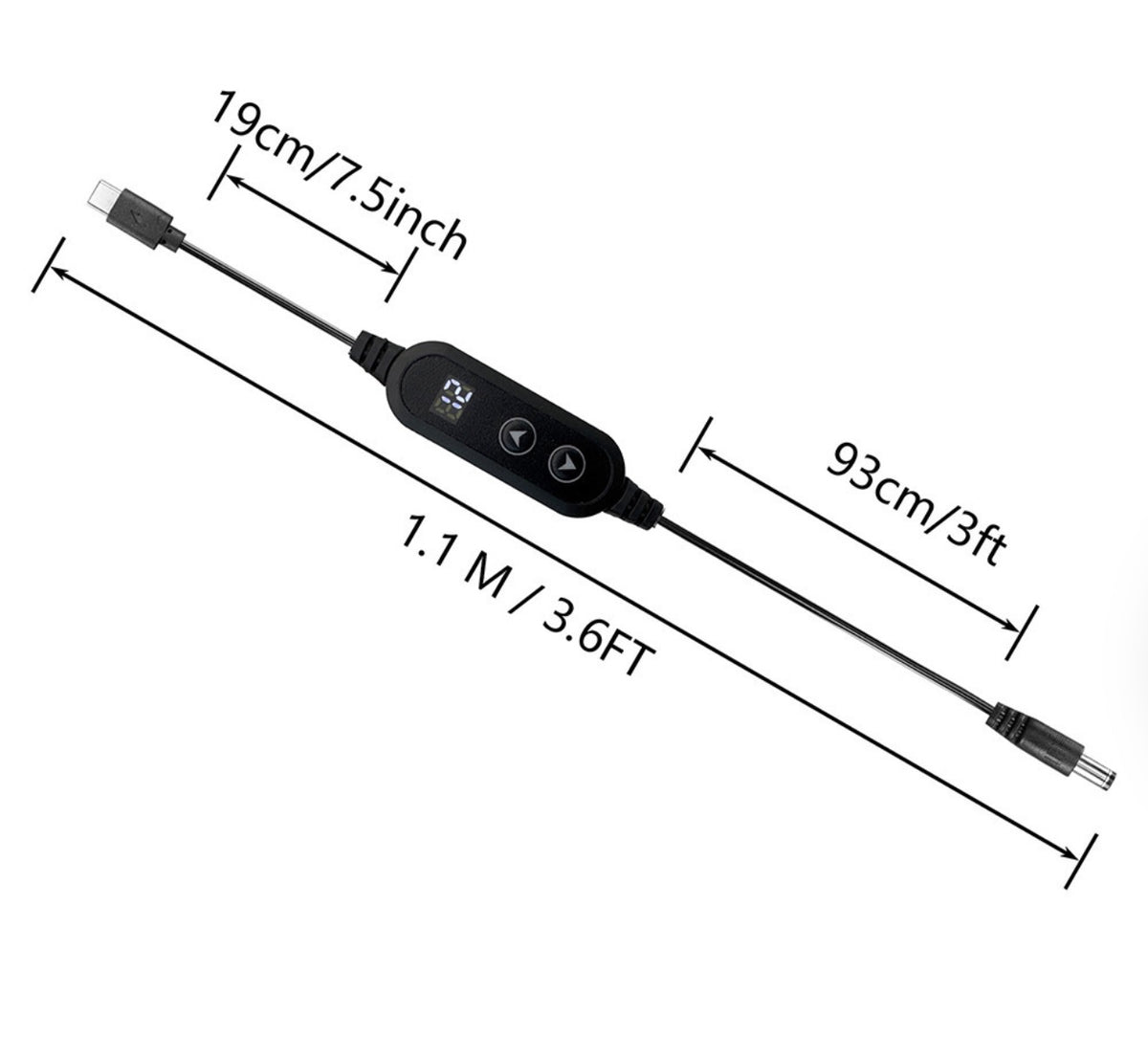 SAVITECH - Universal USB-C 5/9/12/15/20V Step-Up Power cable MAX 65W ...