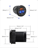 SAVITECH - Marine Grade Lighter Socket and 48W Panel Mount USB-A & USB-C Fast Car Charger (Pro# POR504)