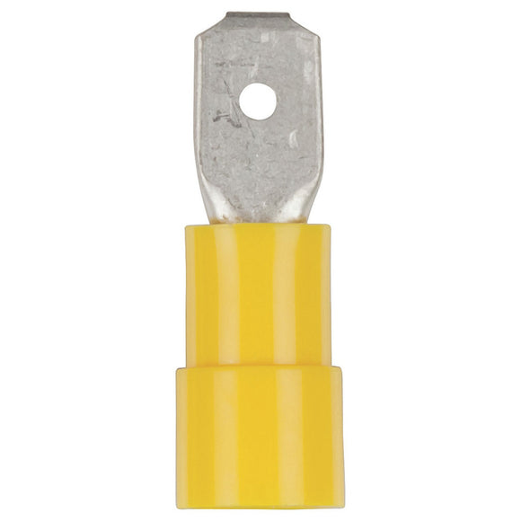 Yellow Male Spade Style Crimp Terminal Pack of 8