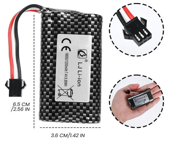 7.4V 1300mAh Li-ion Battery for RC Digger RCC592 (Pro# RCC593)