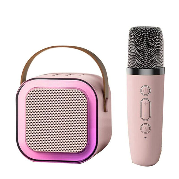 6W Mini Rechargeable Portable Amplifier Speaker with Wireless Microphone  & LED Dancing Lights/ Karaoke