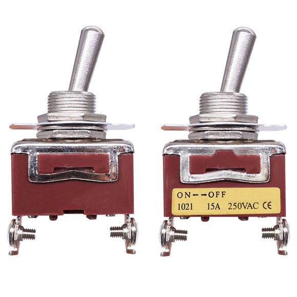 SPST ON-OFF Heavy Duty Toggle Switch 15A 250VAC /2 Position / 2 Pin (Pro# SWT010)