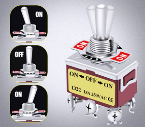 DPDT ON-OFF-ON (Centre-Off) Heavy Duty Toggle Switch 15A 250VAC / 3 Position / 6 Pin (Pro# SWT013)