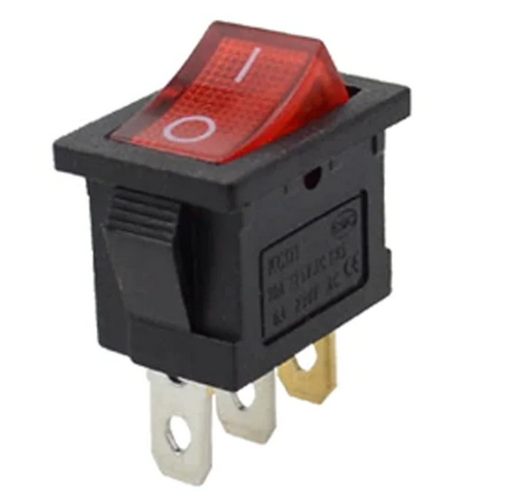 250V 6A SPST ON-OFF Mini Rocker Switch, Neon Illuminated RED (Pro# SWT ...