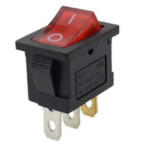 250V 6A SPST ON-OFF Mini Rocker Switch, Neon Illuminated RED (Pro# SWT107)