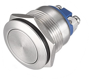 SPST Waterproof Momentary Stainless Steel Metal Push Button Switch N/O 240V 5A 19mm Flat Top(Pro# SWT210)