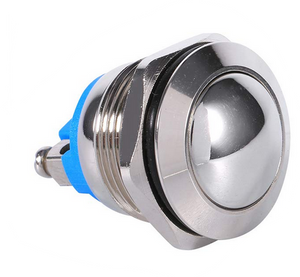 SPST Waterproof Momentary Stainless Steel Metal Push Button Switch N/O 240V 5A 19mm Round Head (Pro# SWT211)