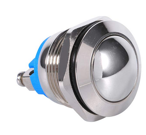 SPST Waterproof Momentary Stainless Steel Metal Push Button Switch N/O 240V 5A 19mm Round Head (Pro# SWT211)