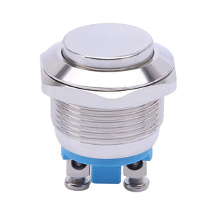 SPST Waterproof Momentary Stainless Steel Metal Push Button Switch N/O 240V 5A 19mm High Flush Top(Pro# SWT212)