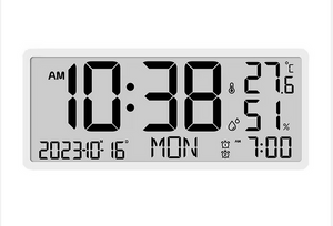 14 Inch Digital LCD Alarm Clock with Temp & Humidity Display (Pro# THM312)