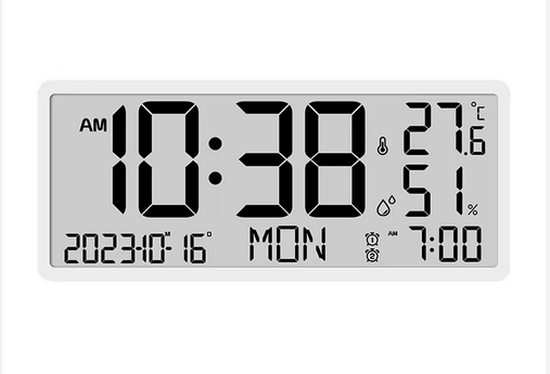 14 Inch Digital LCD Alarm Clock with Temp & Humidity Display (Pro# THM312)