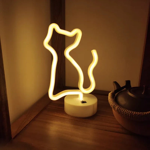 Cat Shape Neon Decration LED Light With Standing Base (Pro# TOK301)