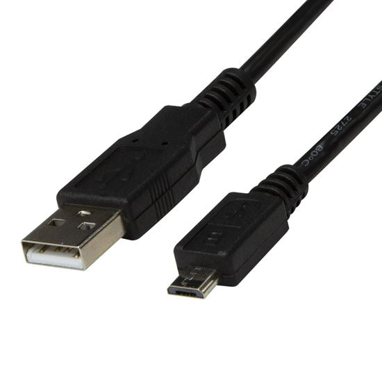 DYNAMIX 2m USB 2.0 Micro-B Male to USB-A Male Connectors.