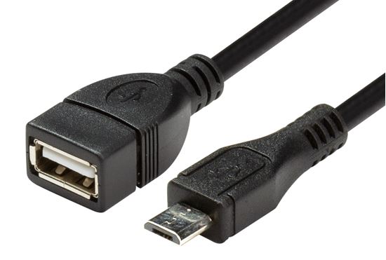 DYNAMIX 0.1m USB 2.0 Micro-B Male to USB-A Female Adapter. OTG