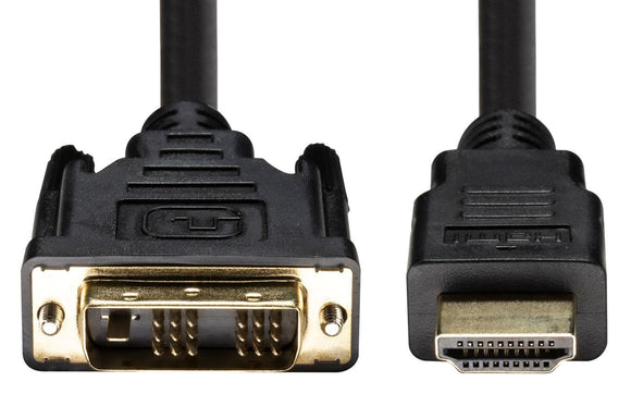 DYNAMIX 2m HDMI Male to DVI-D Male (18+1) Cable. Single Link