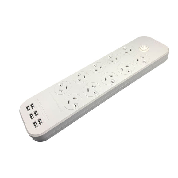 10-Way Power Board with 6x USB-A Fast Charging Ports (4.5A)