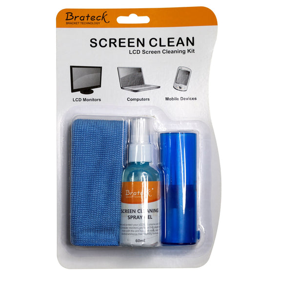 BRATECK LCD Cleaning Kit. Includes: 60ml Non-Drip Cleaning solution